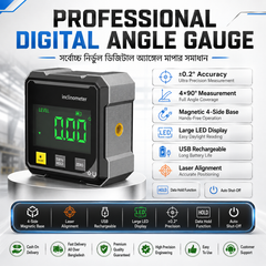 Digital Angle Finder 360° | Rechargeable Inclinometer for Woodworking