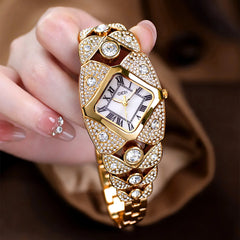 Elegant Ladies Diamond Bracelet Watch | Waterproof Fashion Quartz Clock