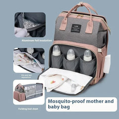 Portable Baby Bed Diaper Bag Backpack - Waterproof Maternity Travel Bag