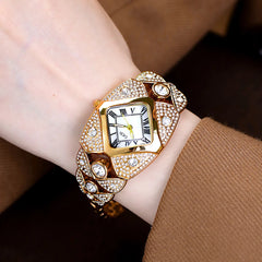 Elegant Ladies Diamond Bracelet Watch | Waterproof Fashion Quartz Clock