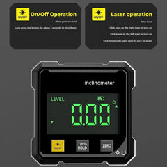 Digital Angle Finder 360° | Rechargeable Inclinometer for Woodworking