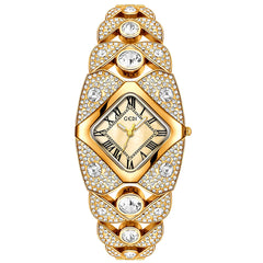 Elegant Ladies Diamond Bracelet Watch | Waterproof Fashion Quartz Clock