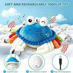 Electric Crawling Crab Toy – 40 Songs & Voice Recorder with USB Rechargeable Plush