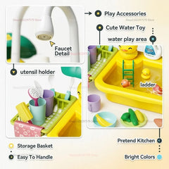 Kids Play Kitchen Sink – Electric Water Faucet Toy