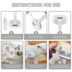 3-in-1 Dog Hair Brush Cat Hair Brush Electric Pet Cleaning Brush
