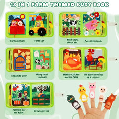 Farm Animal Felt Busy Book – Preschool Skills Toy