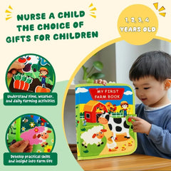 Farm Animal Felt Busy Book – Preschool Skills Toy
