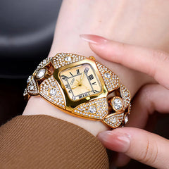 Elegant Ladies Diamond Bracelet Watch | Waterproof Fashion Quartz Clock