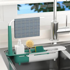 Kitchen Sink Sponge Holder – Telescopic Adjustable Rack | Space Saving