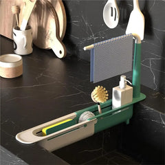 Kitchen Sink Sponge Holder – Telescopic Adjustable Rack | Space Saving