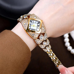 Elegant Ladies Diamond Bracelet Watch | Waterproof Fashion Quartz Clock