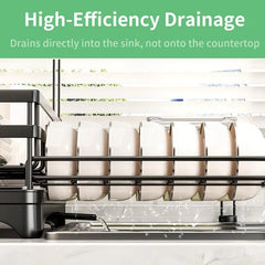 2-Tier Foldable Over-Sink Dish Drying Rack | Space Saving
