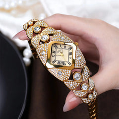 Elegant Ladies Diamond Bracelet Watch | Waterproof Fashion Quartz Clock