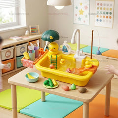 Kids Play Kitchen Sink – Electric Water Faucet Toy