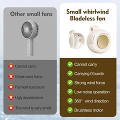 Portable Clip-on Waist Fan - Mini Bladeless Shirt Fan for Outdoor Cooling