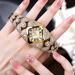 Elegant Ladies Diamond Bracelet Watch | Waterproof Fashion Quartz Clock