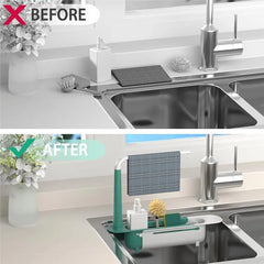 Kitchen Sink Sponge Holder – Telescopic Adjustable Rack | Space Saving