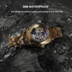 Forsining Retro Skeleton Watch | Men’s Engraved Mechanical