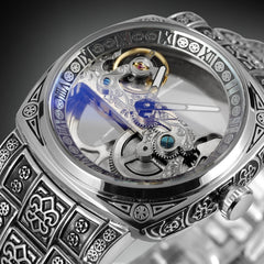 Forsining Retro Skeleton Watch | Men’s Engraved Mechanical