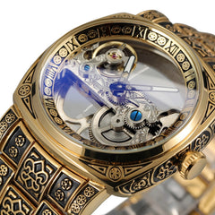 Forsining Retro Skeleton Watch | Men’s Engraved Mechanical